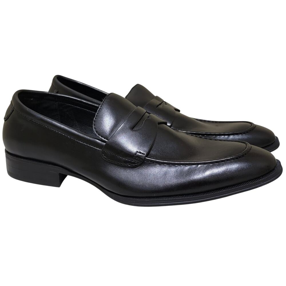 Alfani Men Penny PU Slip On Penny Loafers Size US 8M Black Faux Leather